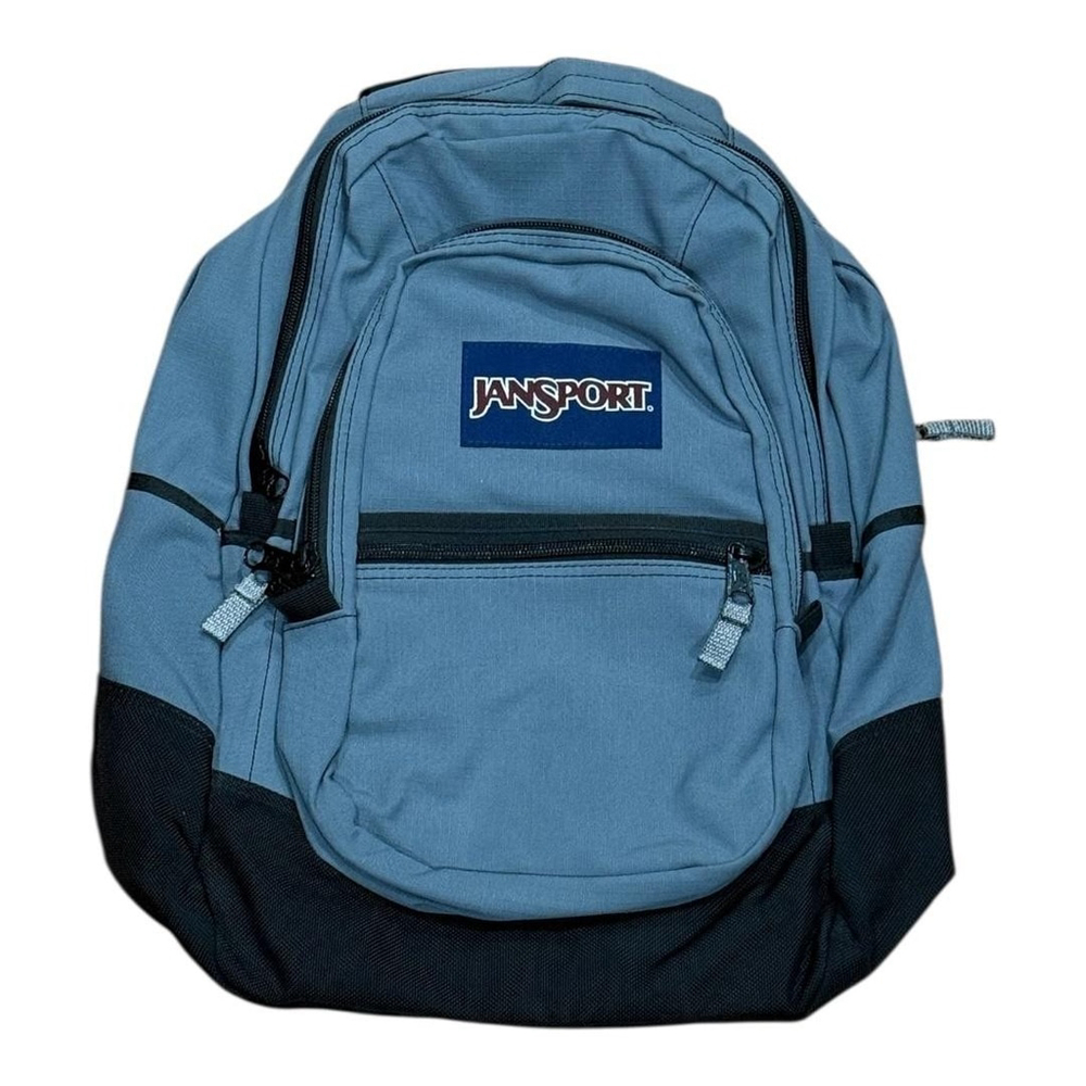 JanSport Grey 18in Backpack Bag School Travel Daypack Padded Straps Mens Gear